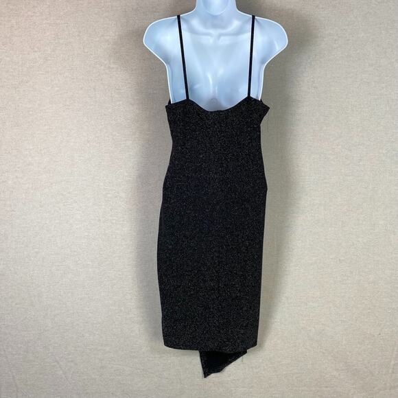 Almost Famous Womens Sparkle Mini Dress Size S Asymmetric Ruched Swiftie Hoco - Picture 7 of 13